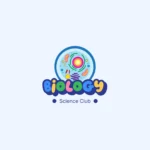 Blue and Purple Playful Biology Science Club Logo